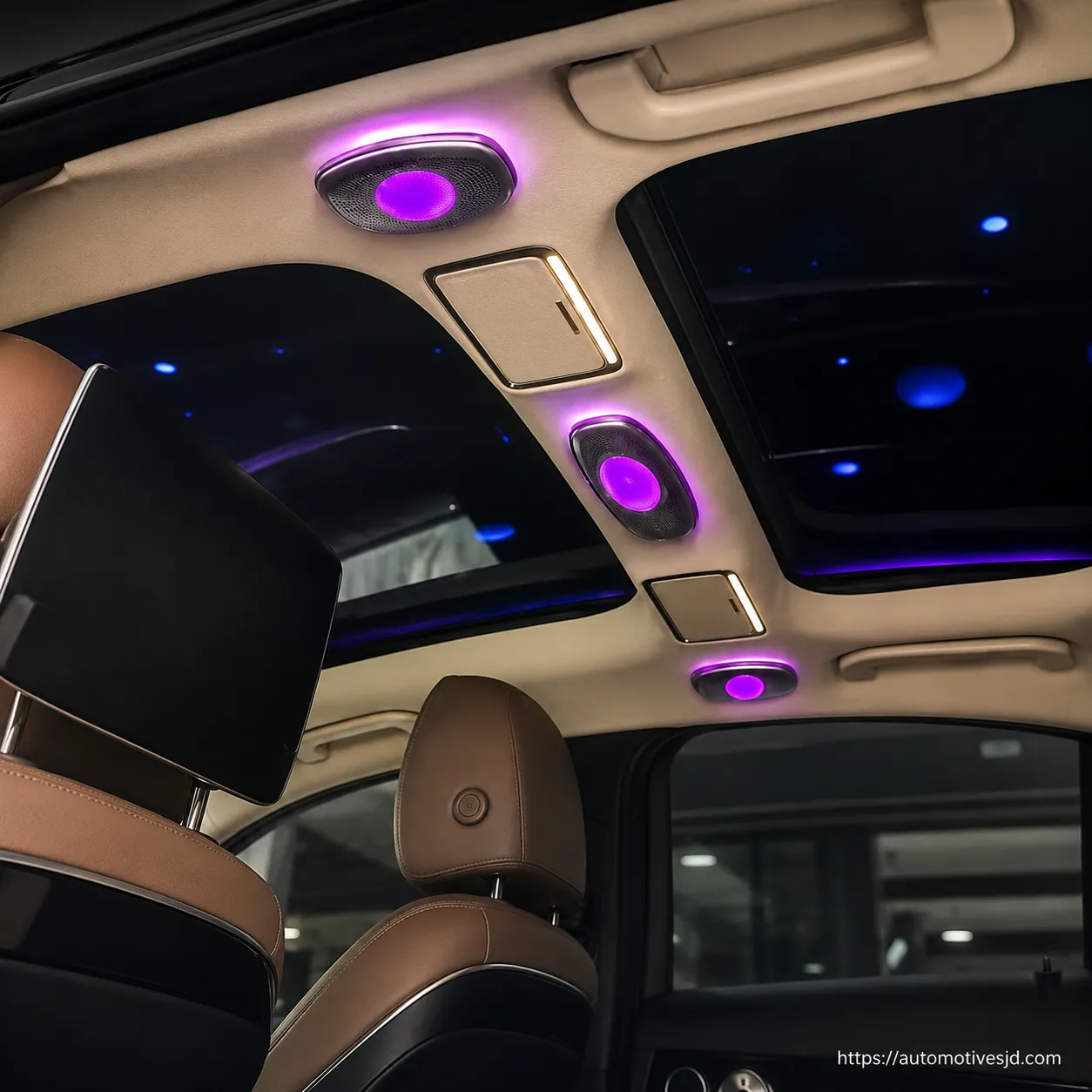 Mercedes-Benz S-Class W222 Roof Control Panel Ambient Lighting Effect