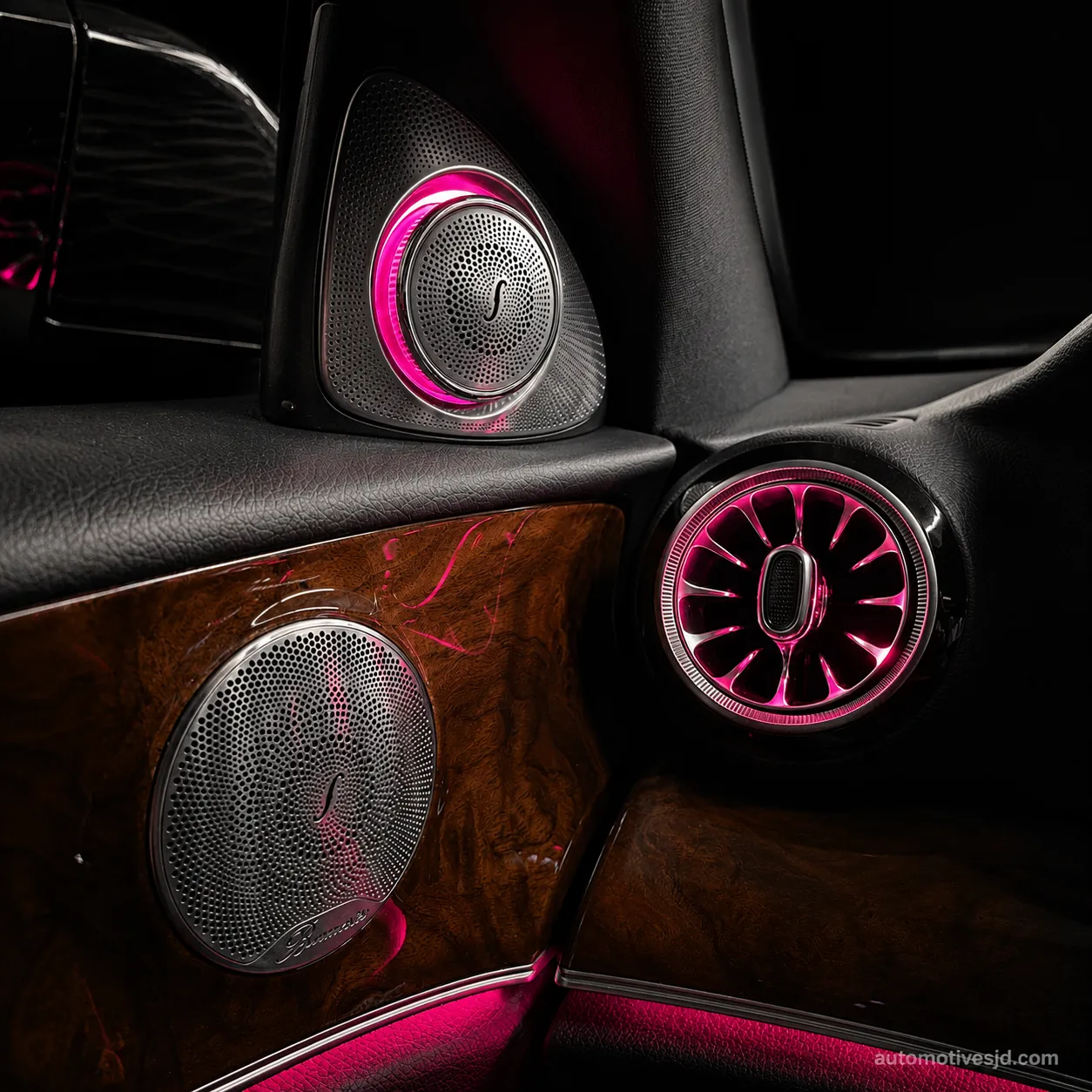 Door Speaker and Air Vent Ambient Lighting Installed in Mercedes-Benz E-Class W213