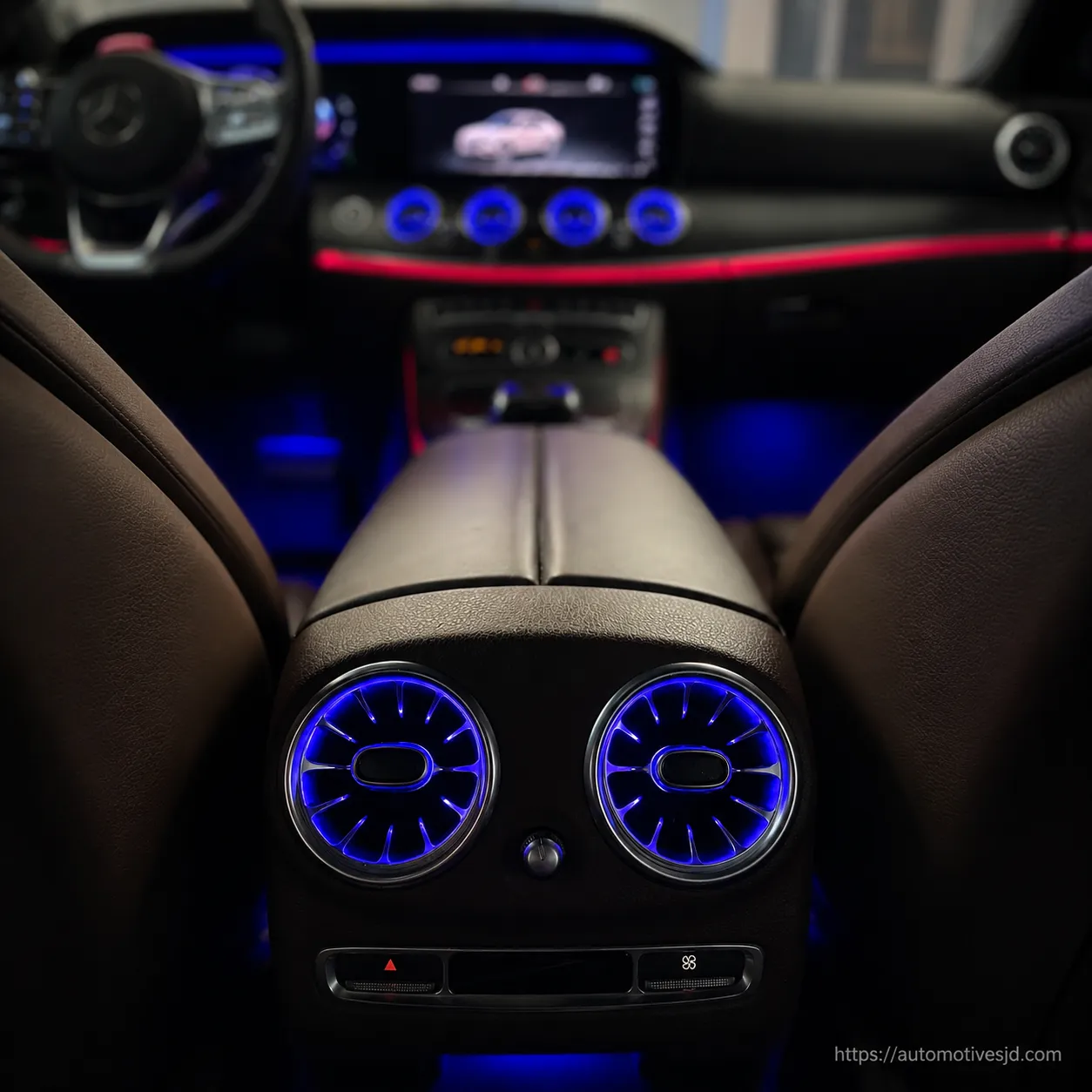 Rear Air Vent Ambient Lighting Installed in Mercedes-Benz E-Class W213