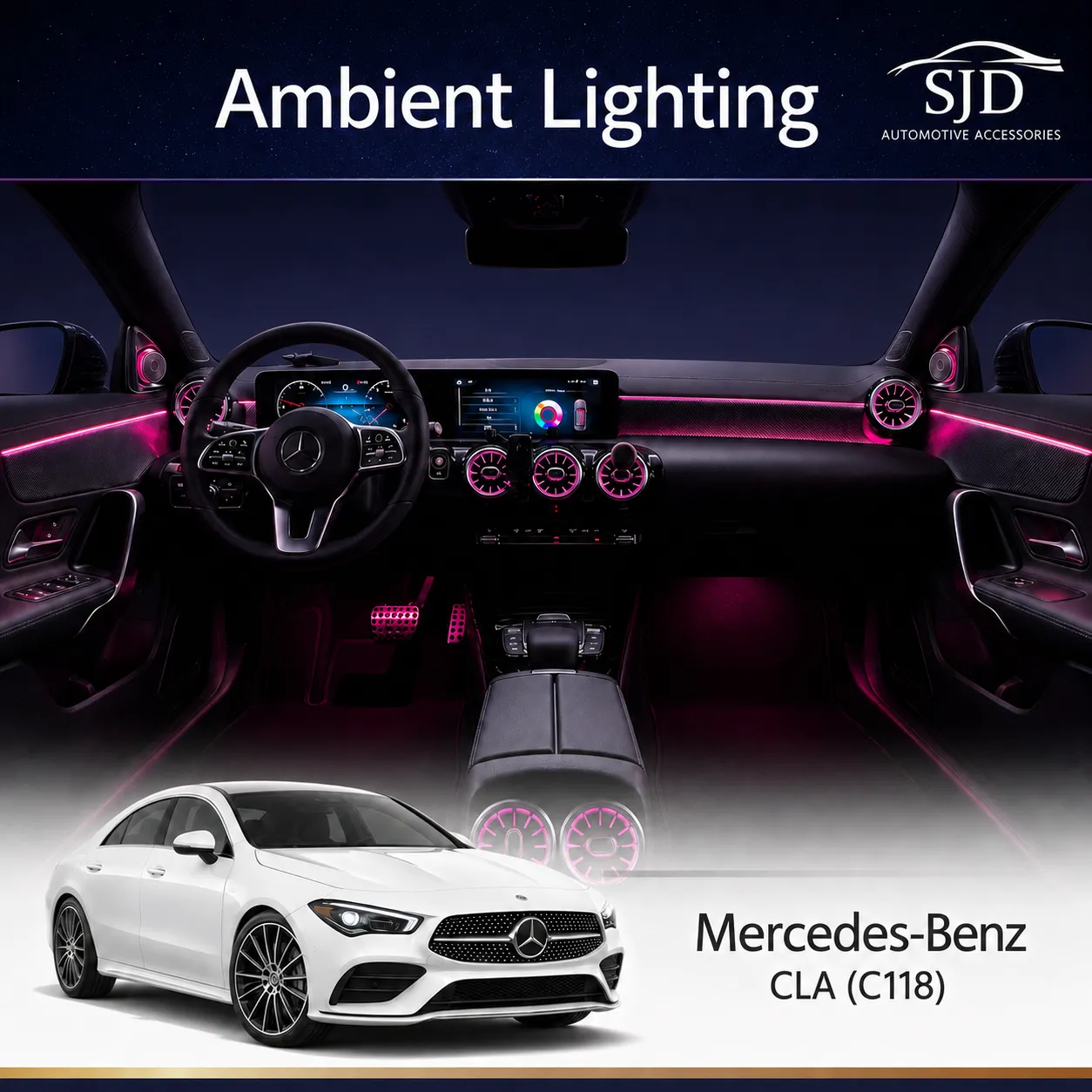 C118 CLA interior ambient lighting overview