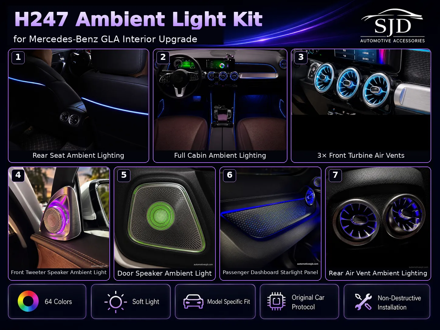 H247 GLA interior ambient lighting overview