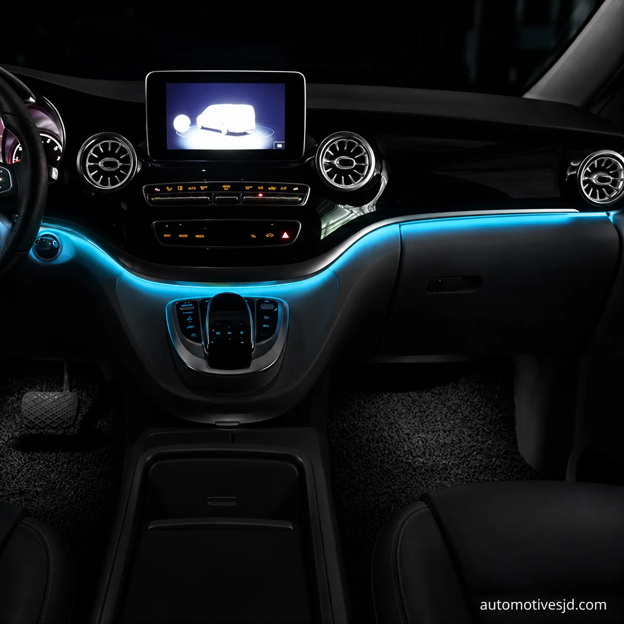 W447 V-Class replacement trim ambient lighting installed effect