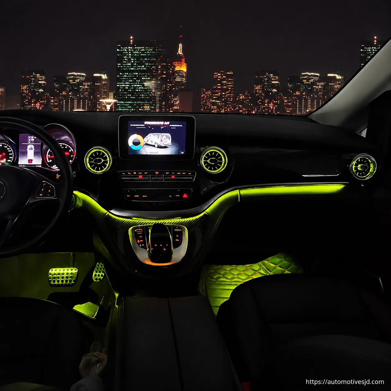 W447 V-Class replacement trim ambient lighting installed effect