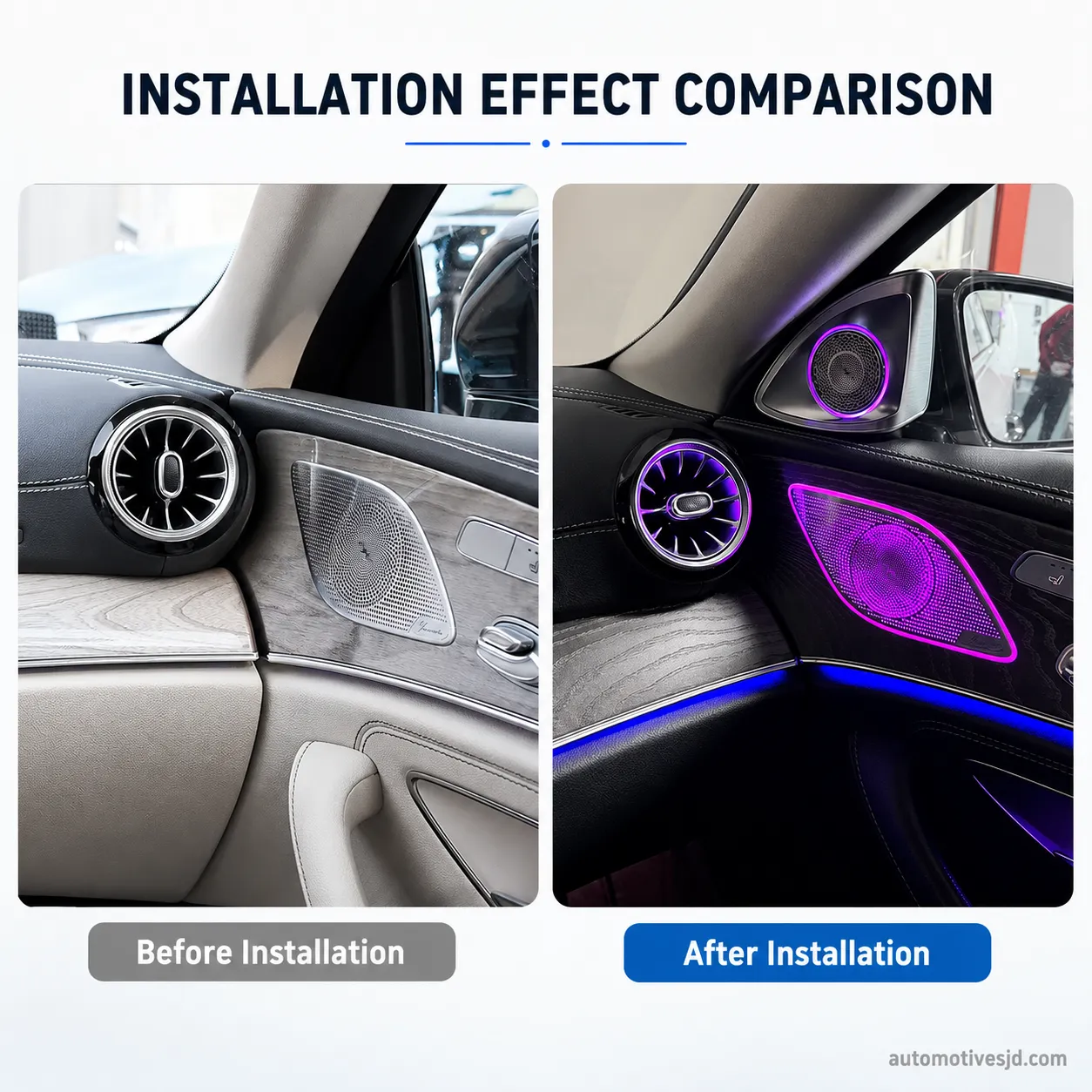 X290 AMG GT 4D Rotating Tweeter Speaker Grille Installed Effect