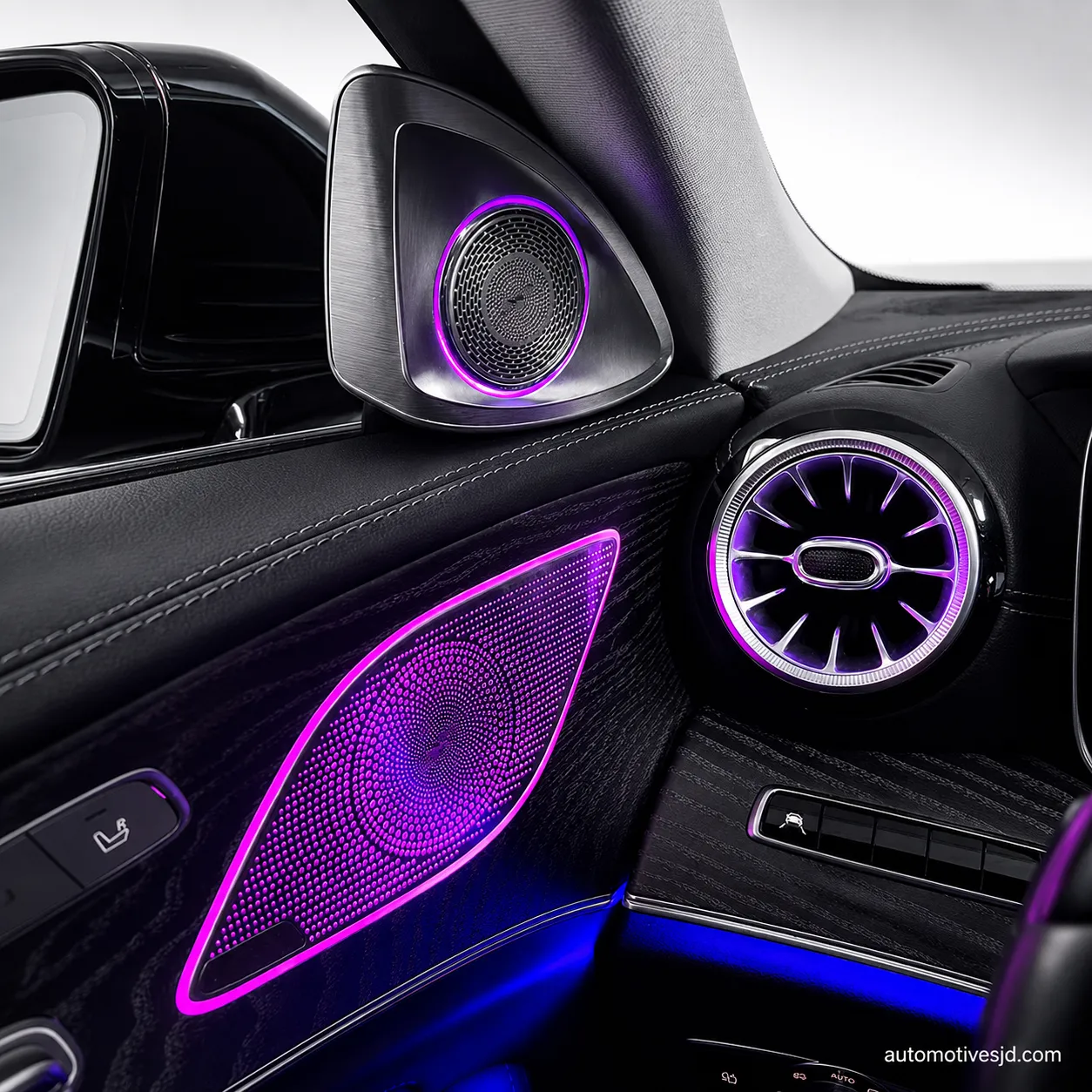 X290 AMG GT illuminated midrange speaker grille cover effect