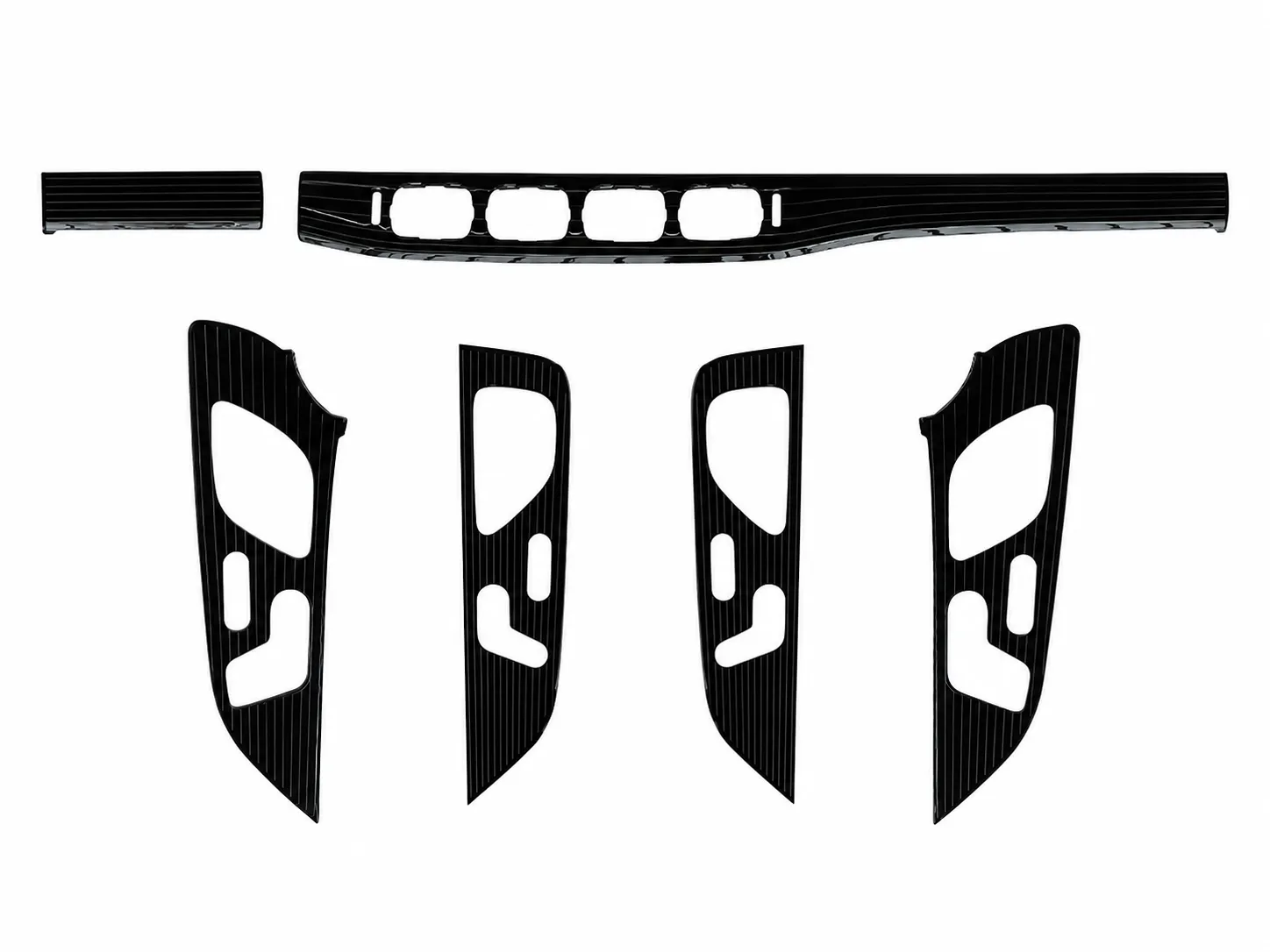 Piano Black Brushed Trim Panel Set (6 Pieces)