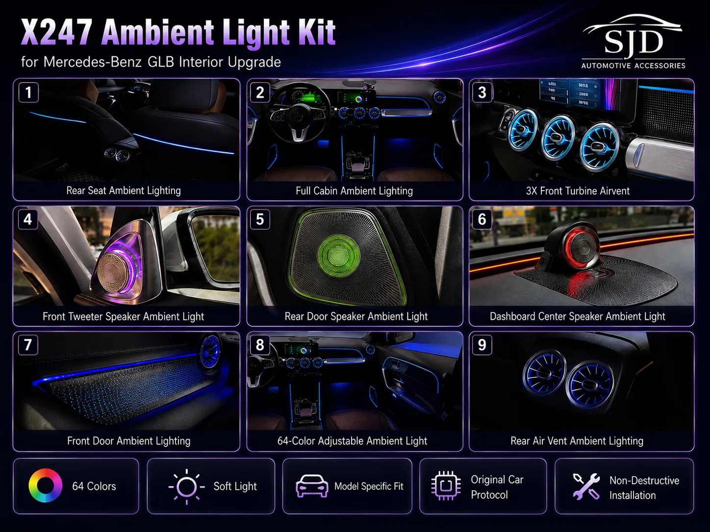X247 GLB interior ambient lighting overview