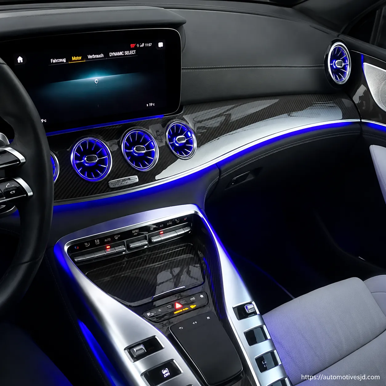 X290 AMG GT front air vent ambient lighting effect