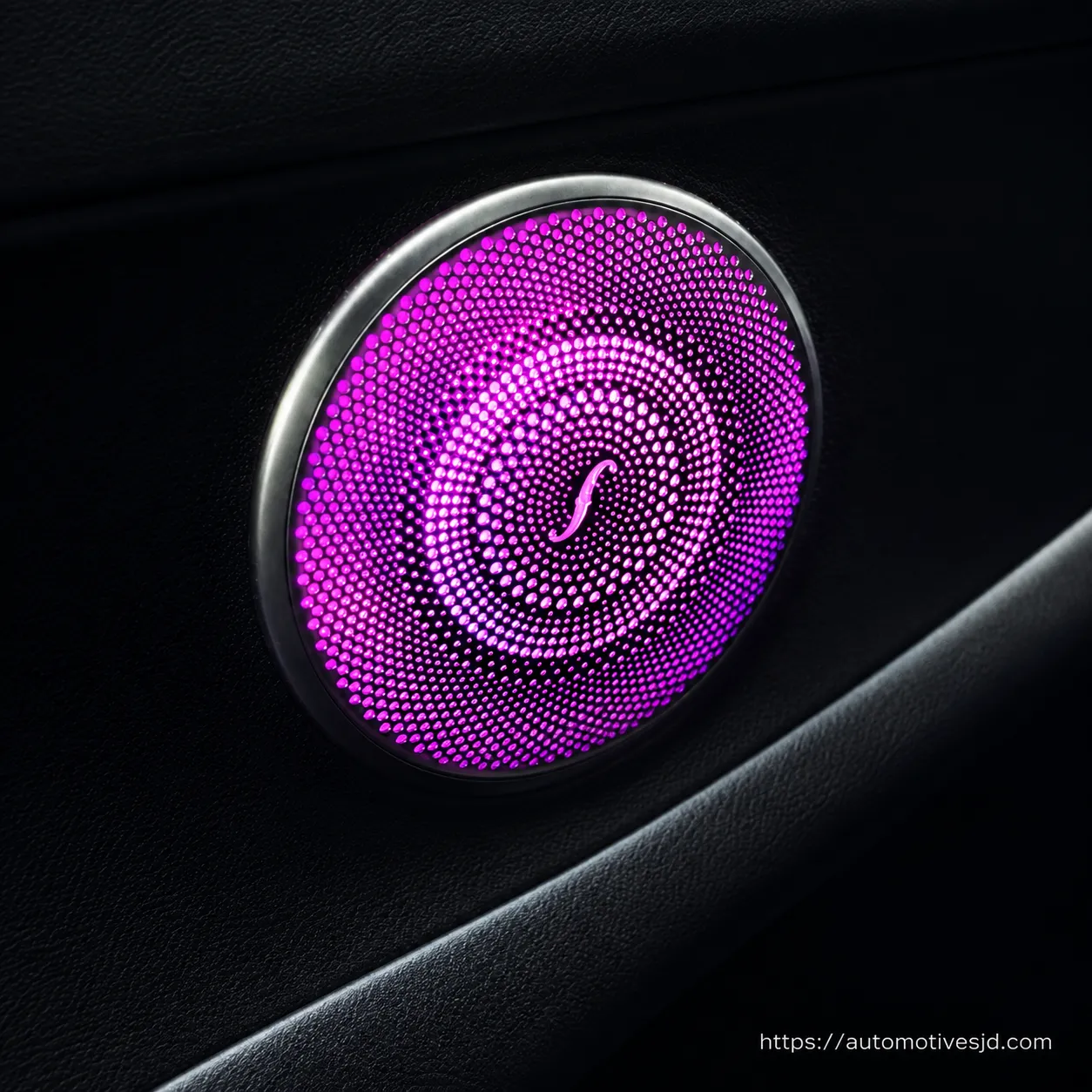 C205 C-Class Coupe illuminated midrange speaker cover installed effect