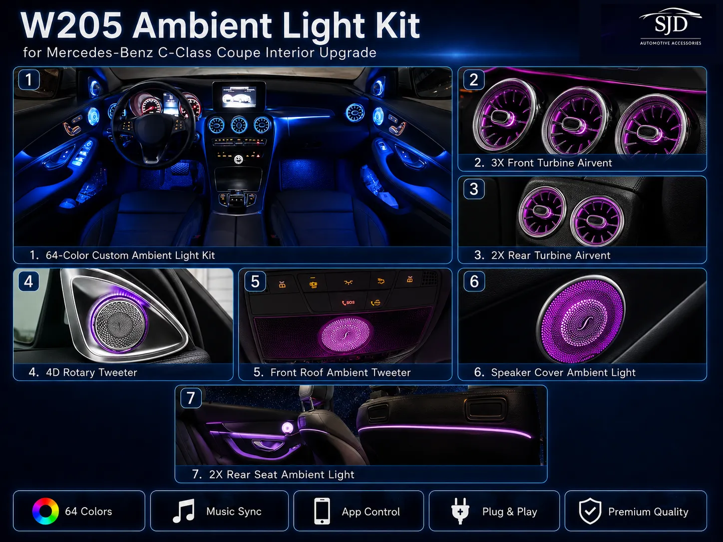 C205 C-Class Coupe ambient lighting upgrade overview