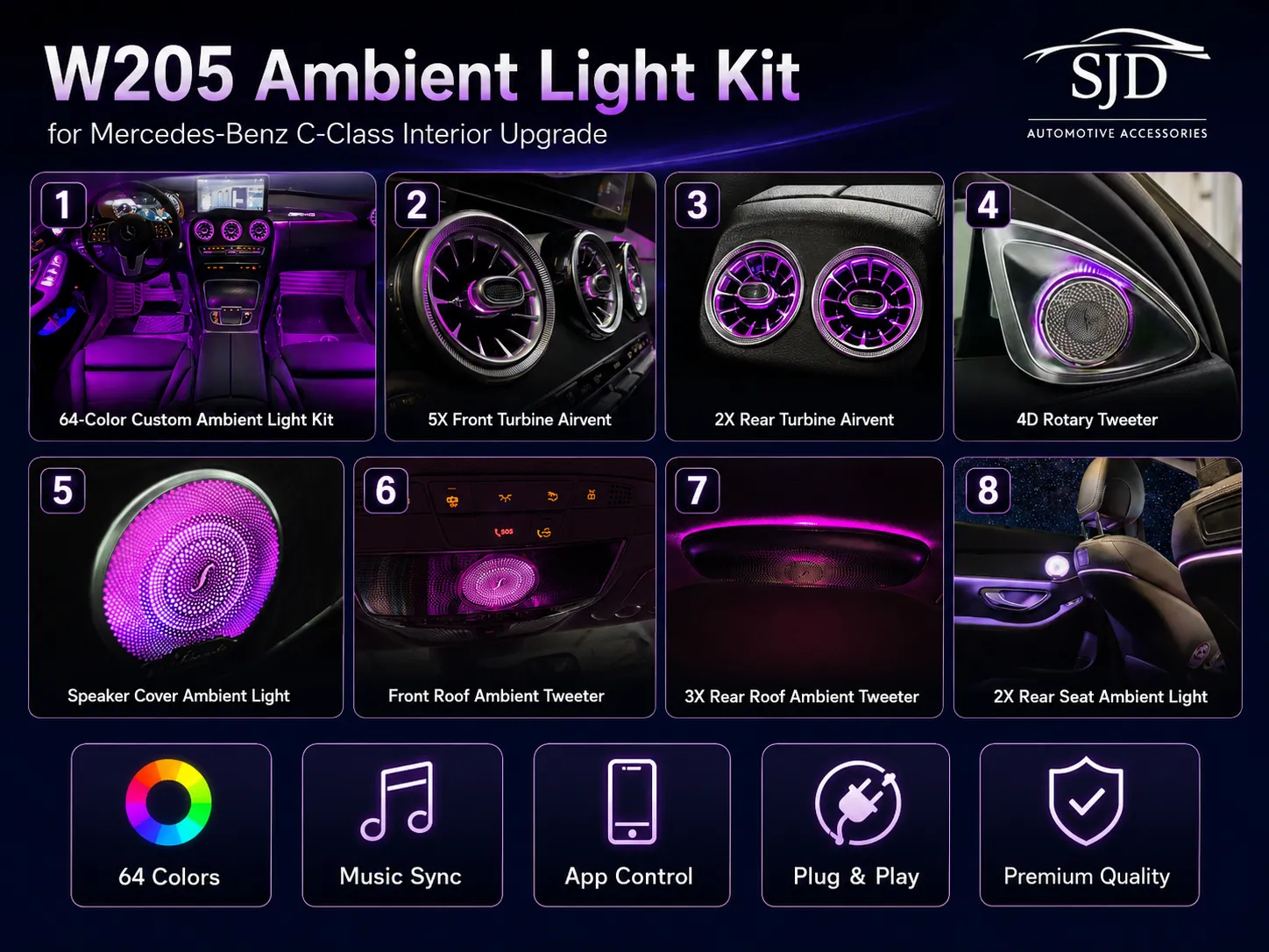 W205 C-Class ambient lighting upgrade overview
