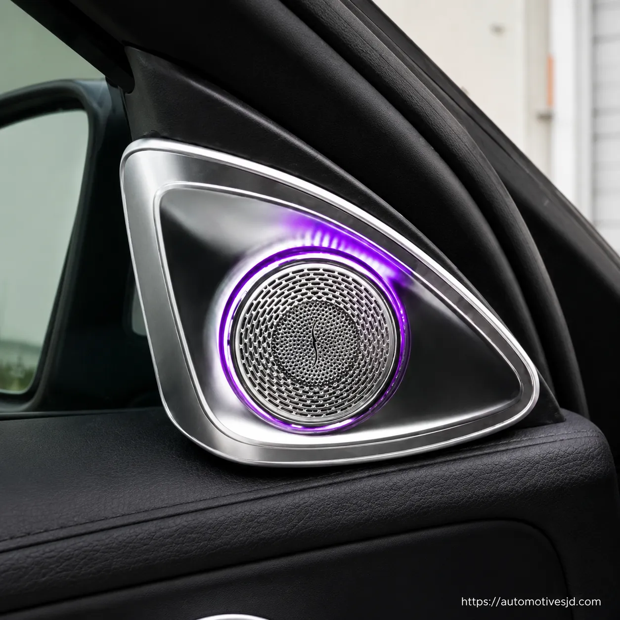 W205 C-Class rotating tweeter installed ambient lighting effect