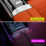 W206 C-Class crystal-style center tunnel ambient lighting effect inside the cabin