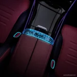 W206 C-Class crystal-style center tunnel ambient lighting effect inside the cabin
