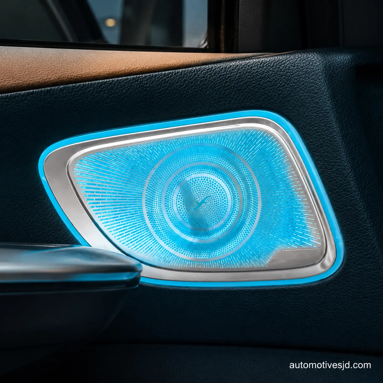 W206 C-Class standard-wheelbase illuminated midrange speaker covers installed in all four doors