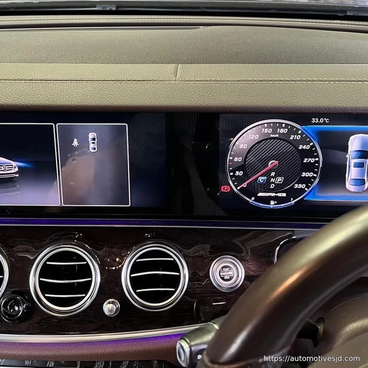 W213 widescreen digital instrument cluster installed effect