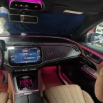 Complete stellar glow dashboard panel illuminated inside a Mercedes-Benz E-Class W214