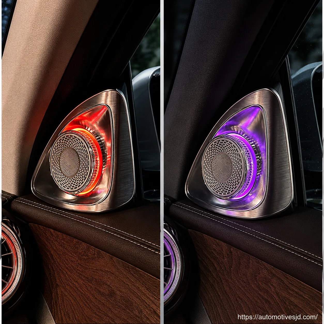 W222 S-Class standard 4D rotating tweeters illuminated inside the front doors