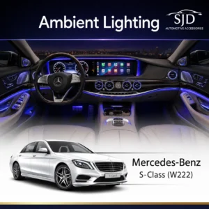W222 S-Class ambient lighting kit with rotating tweeters, illuminated air vents, speaker covers and interior upgrade options