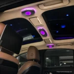 W222 S-Class three-piece roof speaker lighting effect inside the cabin
