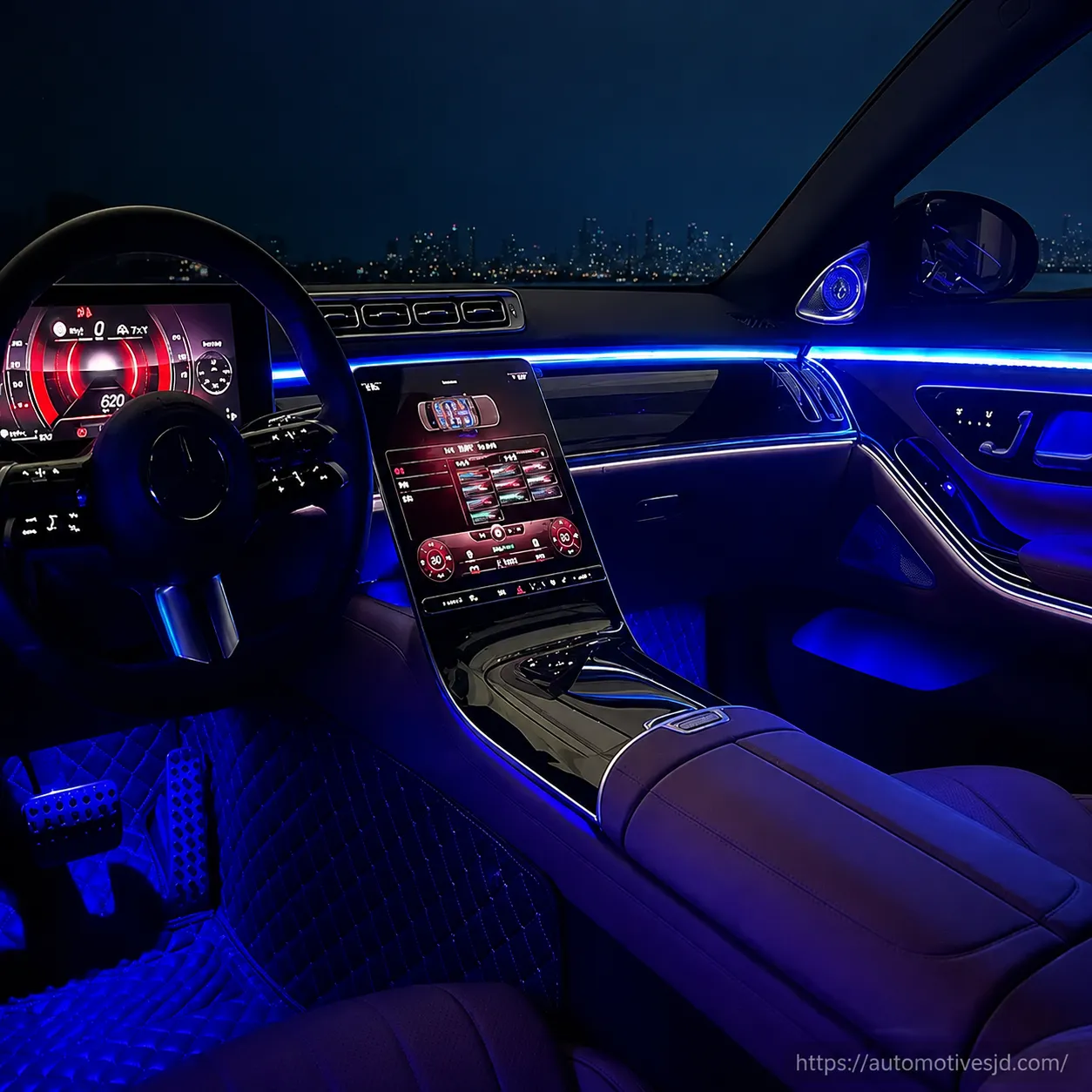 Active ambient lighting strips, modules and wiring for Mercedes-Benz S-Class W223