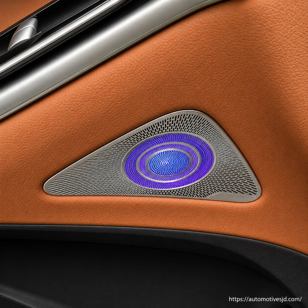 Four illuminated midrange speaker covers with wiring for Mercedes-Benz S-Class W223