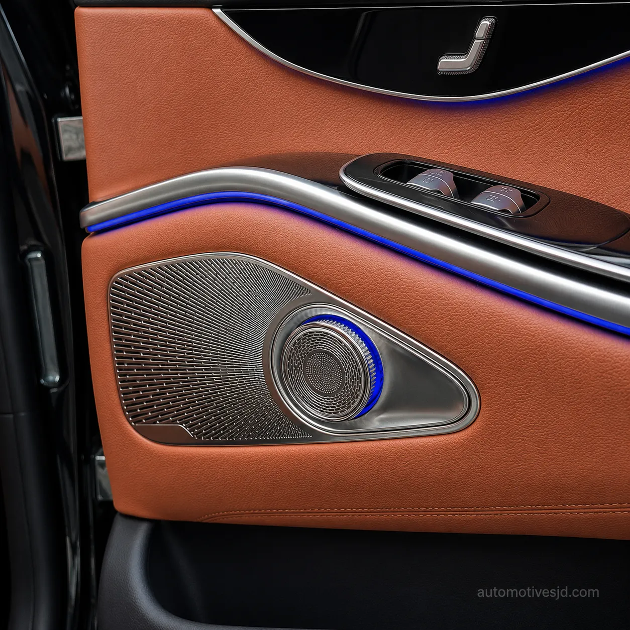Four illuminated midrange speaker covers with wiring for Mercedes-Benz S-Class W223