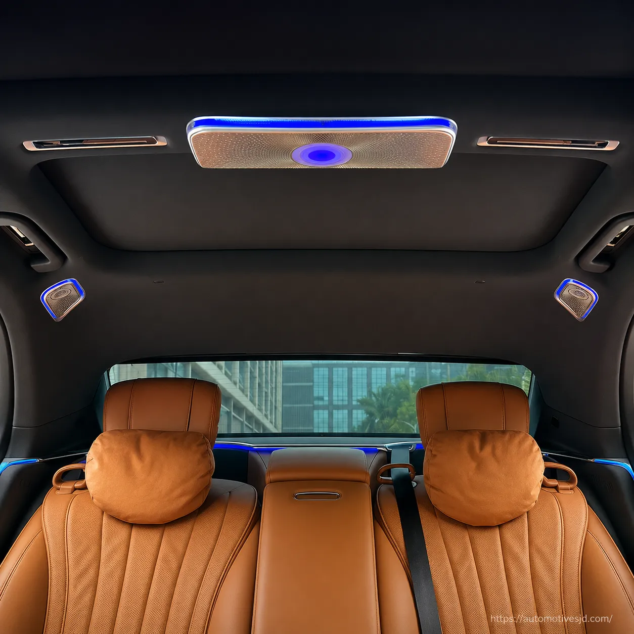 Three-piece illuminated roof speaker cover set with wiring for Mercedes-Benz S-Class W223