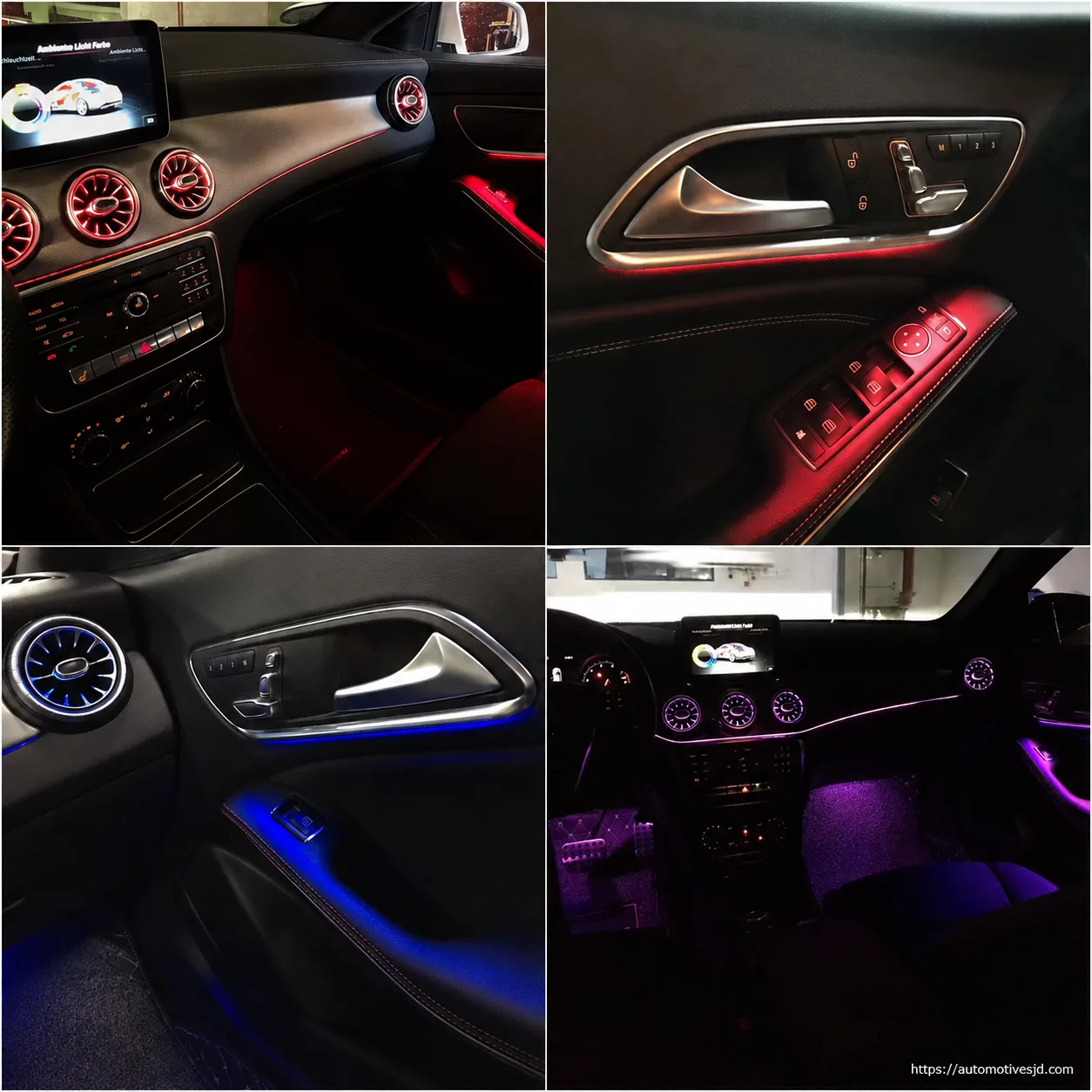 W246 B-Class front air vent ambient lighting effect
