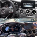 Mercedes-Benz C-Class W205 interior before and after the digital instrument cluster upgrade
