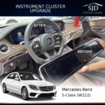 Mercedes-Benz S-Class W222 instrument cluster upgrade kit before and after installation