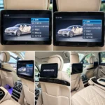 Mercedes-Benz S-Class W222 rear entertainment system upgrade with dual passenger displays